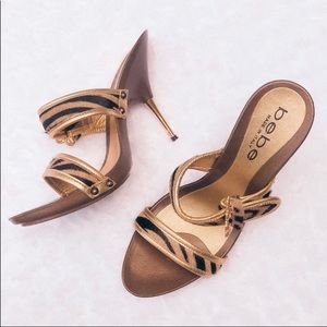 BEBE | Pony Hair Stiletto Mules